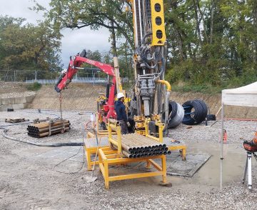 Chantier sondes géothermiques Celsius Energy_Réseau de chaleur ZAC Ferney Genève Innovation